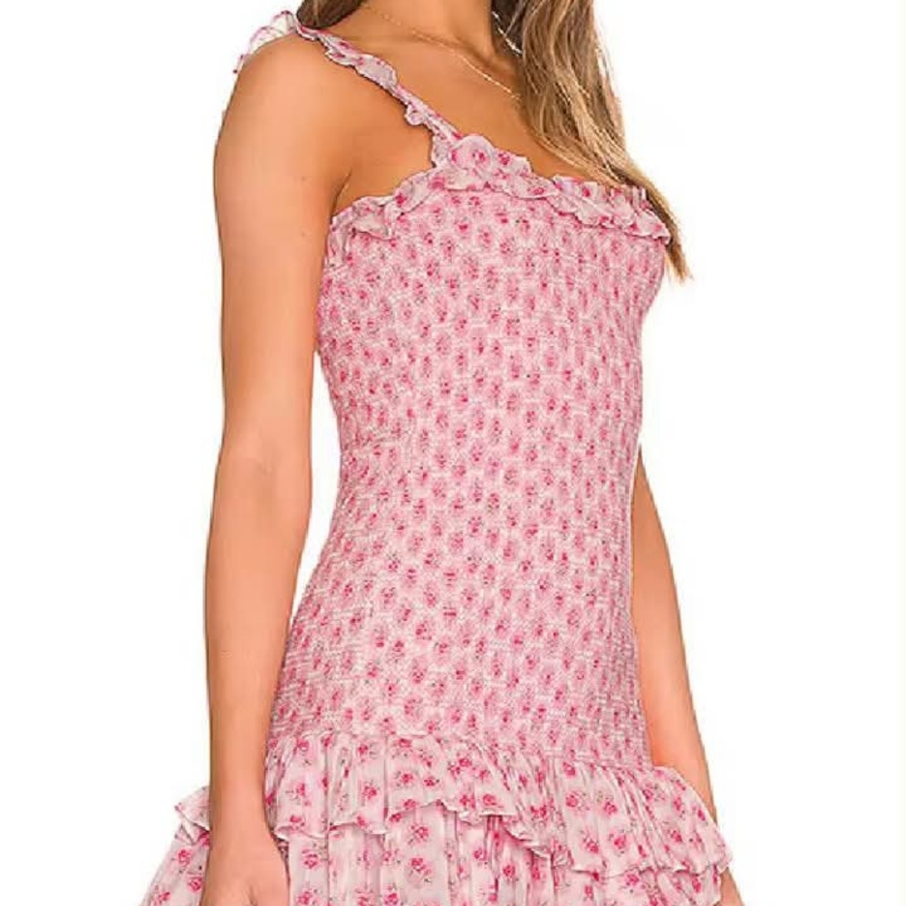 Floral Pink Ruffle Dress. - Picture 2 of 4